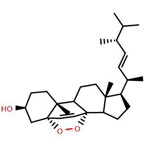 Chemical structure of Ergosterol peroxide , CAS 2061-64-5, AChemBlock X203755
