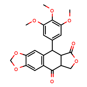 Chemical structure of Podophyllotoxone , CAS 477-49-6, AChemBlock X203807