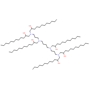 Chemical structure of 13,17,22,26-tetrakis(2-hydroxydodecyl)-13,17,22,26-tetraazaoctatriacontane-11,28-diol , CAS 2055647-81-7, AChemBlock X203853