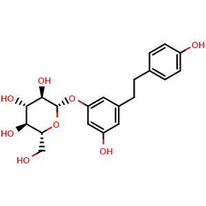 Chemical structure of Dihydroresveratrol 3-O-glucoside , CAS 100432-87-9, AChemBlock X203891