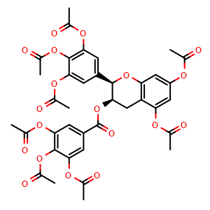 Chemical structure of Epigallocatechin gallate octaacetate , CAS 148707-39-5, AChemBlock X203892