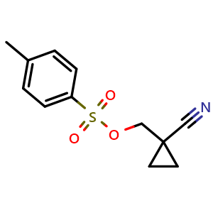 Chemical structure of (1-Cyanocyclopropyl)methyl 4-methylbenzenesulfonate , CAS 288569-60-8, AChemBlock X203918