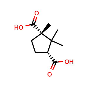 Chemical structure of (1S,3R)-(-)-Camphoric acid , CAS 560-09-8, AChemBlock X203947