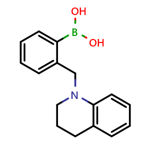 Chemical structure of (2-((3,4-dihydroquinolin-1(2H)-yl)methyl)phenyl)boronic acid , CAS 1332336-18-1, AChemBlock X203955