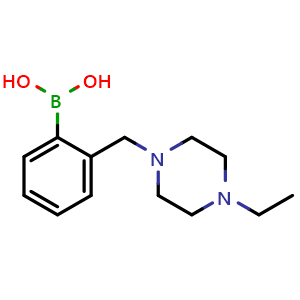 Chemical structure of (2-((4-ethylpiperazin-1-yl)methyl)phenyl)boronic acid , CAS 1333388-05-8, AChemBlock X203957