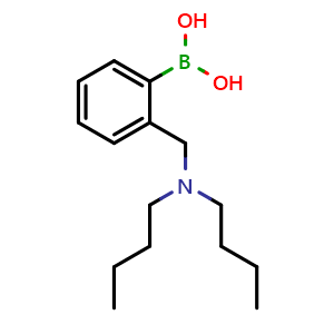 Chemical structure of (2-((dibutylamino)methyl)phenyl)boronic acid , CAS 1312921-42-8, AChemBlock X203961