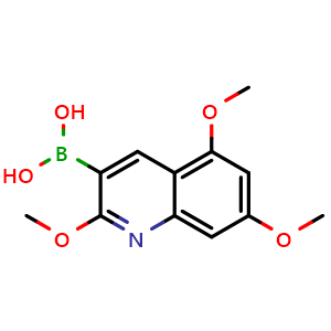 Chemical structure of (2,5,7-trimethoxyquinolin-3-yl)boronic acid , AChemBlock X203971