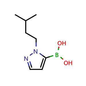 Chemical structure of (2-isopentylpyrazol-3-yl)boronic acid , CAS 847818-66-0, AChemBlock X203998