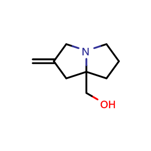 Chemical structure of (2-methylenetetrahydro-1H-pyrrolizin-7a(5H)-yl)methanol , CAS 942603-57-8, AChemBlock X204004