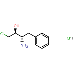 Chemical structure of (2S,3S)-3-Amino-1-chloro-4-phenylbutan-2-ol hydrochloride , CAS 166987-16-2, AChemBlock X204043