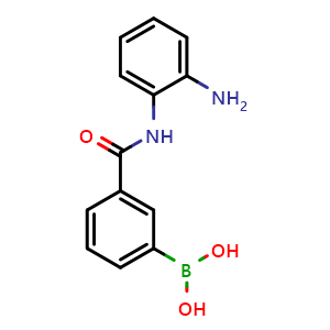 Chemical structure of (3-((2-aminophenyl)carbamoyl)phenyl)boronic acid , CAS 1538623-29-8, AChemBlock X204051