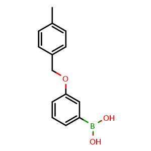Chemical structure of (3-((4-Methylbenzyl)oxy)phenyl)boronic acid , CAS 1311182-82-7, AChemBlock X204053