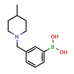 Chemical structure of (3-((4-methylpiperidin-1-yl)methyl)phenyl)boronic acid , CAS 1332746-94-7, AChemBlock X204054