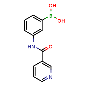 Chemical structure of (3-(nicotinamido)phenyl)boronic acid , CAS 109445-19-4, AChemBlock X204063