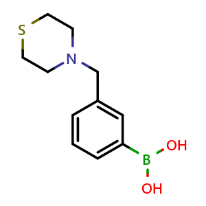 Chemical structure of (3-(thiomorpholinomethyl)phenyl)boronic acid , CAS 1256358-59-4, AChemBlock X204066