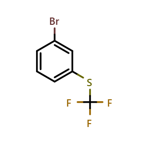 Chemical structure of (3-Bromophenyl)(trifluoromethyl)sulfane , CAS 2252-45-1, AChemBlock X204076