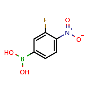 Chemical structure of (3-Fluoro-4-nitrophenyl)boronic acid , CAS 1350451-69-2, AChemBlock X204082