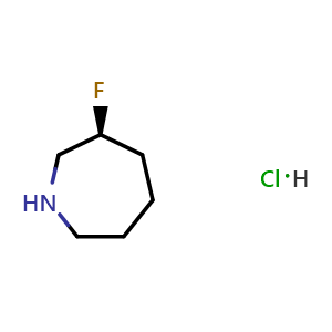 Chemical structure of (3S)-3-fluoroazepane hydrochloride , CAS 2387569-49-3, AChemBlock X204107