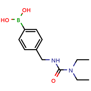 Chemical structure of (4-((3,3-diethylureido)methyl)phenyl)boronic acid , CAS 2246545-24-2, AChemBlock X204120