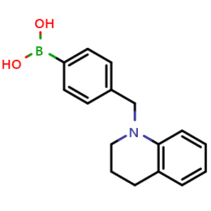 Chemical structure of (4-((3,4-dihydroquinolin-1(2H)-yl)methyl)phenyl)boronic acid , CAS 1029439-59-5, AChemBlock X204122