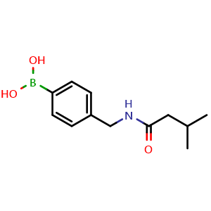Chemical structure of (4-((3-methylbutanamido)methyl)phenyl)boronic acid , CAS 2246581-88-2, AChemBlock X204123
