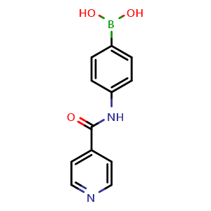Chemical structure of (4-(isonicotinamido)phenyl)boronic acid , CAS 2246591-15-9, AChemBlock X204143