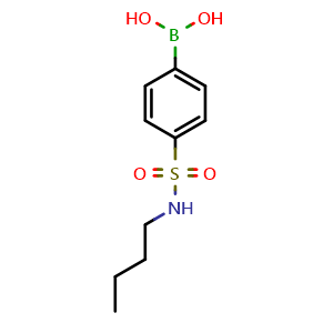 Chemical structure of (4-(N-Butylsulfamoyl)phenyl)boronic acid , CAS 850589-32-1, AChemBlock X204147