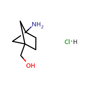 Chemical structure of (4-amino-1-bicyclo[2.1.1]hexanyl)methanol hydrochloride , CAS 2514950-12-8, AChemBlock X204161