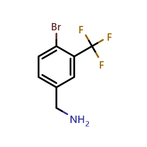 Chemical structure of (4-bromo-3-(trifluoromethyl)phenyl)methanamine , CAS 1159512-70-5, AChemBlock X204169