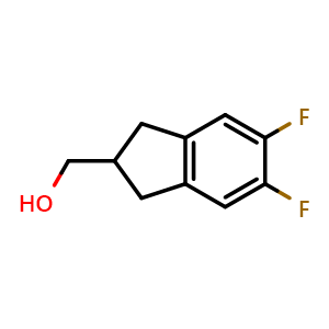 Chemical structure of (5,6-difluoro-2,3-dihydro-1H-inden-2-yl)methanol , CAS 161712-86-3, AChemBlock X204203