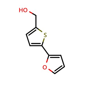 Chemical structure of (5-Fur-2-ylthiophen-2-yl)methanol , CAS 868755-65-1, AChemBlock X204211
