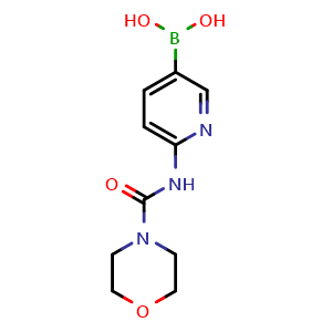 Chemical structure of (6-(morpholine-4-carboxamido)pyridin-3-yl)boronic acid , CAS 1444624-20-7, AChemBlock X204221