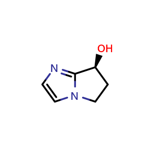 Chemical structure of (7S)-6,7-dihydro-5H-pyrrolo[1,2-a]imidazol-7-ol , CAS 1221187-74-1, AChemBlock X204243