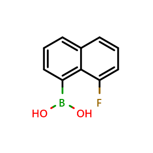 Chemical structure of (8-fluoronaphthalen-1-yl)boronic acid , CAS 2768165-30-4, AChemBlock X204245