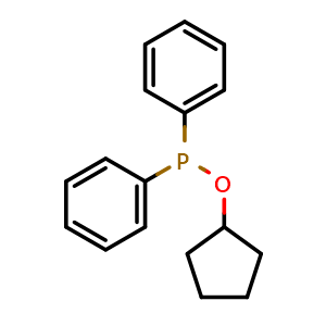 Chemical structure of (cyclopentyloxy)diphenylphosphane , CAS 23721-81-5, AChemBlock X204251