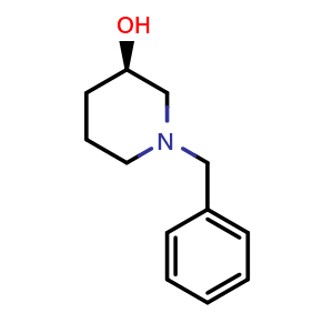 Chemical structure of (R)-(-)-1-Benzyl-3-hydroxypiperidine , CAS 91599-81-4, AChemBlock X204296