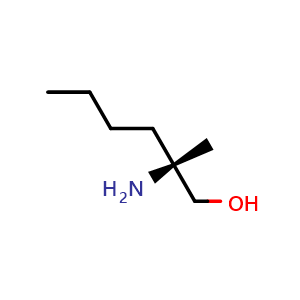 Chemical structure of (R)-2-amino-2-methylhexan-1-ol , CAS 1315050-55-5, AChemBlock X204321