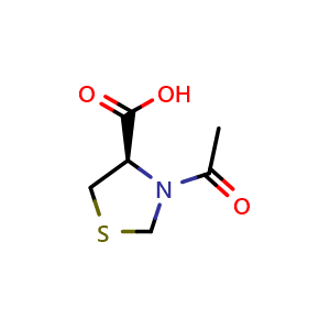 Chemical structure of (R)-3-Acetylthiazolidine-4-carboxylic acid , CAS 54323-50-1, AChemBlock X204330