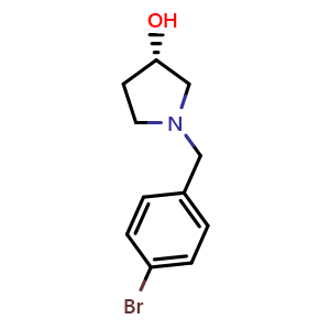 Chemical structure of (S)-1-(4-Bromobenzyl)pyrrolidin-3-ol , CAS 875339-65-4, AChemBlock X204354