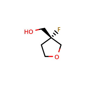 Chemical structure of [(3R)-3-fluorooxolan-3-yl]methanol , CAS 1123787-01-8, AChemBlock X204431