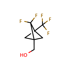 Chemical structure of [2,2-difluoro-3-(trifluoromethyl)-1-bicyclo[1.1.1]pentanyl]methanol , CAS 2940942-03-8, AChemBlock X204453