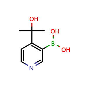 Chemical structure of [4-(1-hydroxy-1-methyl-ethyl)-3-pyridyl]boronic acid , CAS 1309981-43-8, AChemBlock X204461