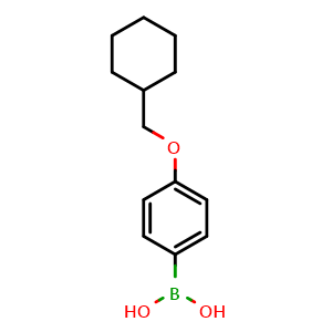Chemical structure of [4-(cyclohexylmethoxy)phenyl]boronic acid , CAS 938443-35-7, AChemBlock X204464