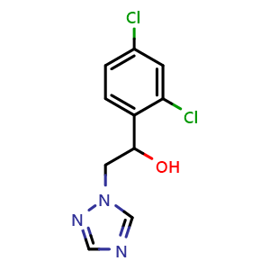 Chemical structure of 1-(2,4-dichlorophenyl)-2-(1H-1,2,4-triazol-1-yl)ethan-1-ol , CAS 58905-18-3, AChemBlock X204506