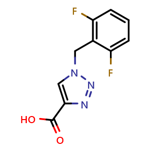 Chemical structure of 1-(2,6-Difluorobenzyl)-1,2,3-triazole-4-carboxylic acid , CAS 166196-11-8, AChemBlock X204507