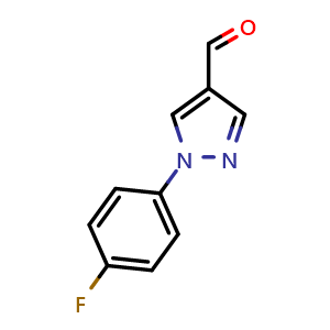 Chemical structure of 1-(4-Fluoro-phenyl)-1H-pyrazole-4-carbaldehyde , CAS 890652-03-6, AChemBlock X204573