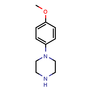 Chemical structure of 1-(4-methoxyphenyl)Piperazine , CAS 38212-30-5, AChemBlock X204582