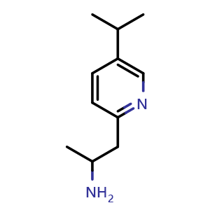 Chemical structure of 1-(5-Isopropyl-2-pyridyl)-2-propanamine , CAS 1889883-31-1, AChemBlock X204598
