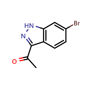 Chemical structure of 1-(6-bromo-1H-indazol-3-yl)ethan-1-one , CAS 1220039-77-9, AChemBlock X204602