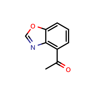 Chemical structure of 1-(benzo[d]oxazol-4-yl)ethan-1-one , CAS 1515491-24-3, AChemBlock X204608